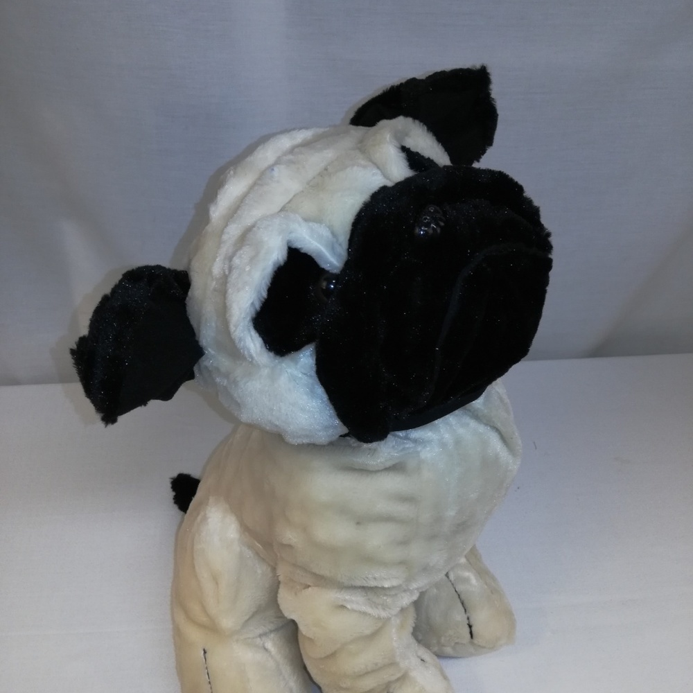 Max Pug Dog Plush Boxer Beige/Black 16 in. soft